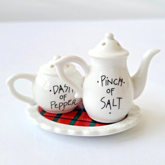 Miniature Porcelain Salt & Pepper Shakers Painted Double Sided Decorative Roses - Picture 3 of 7